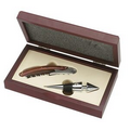 2 Piece Wine Opener Set w/Wood Trim (Horizontal Box)